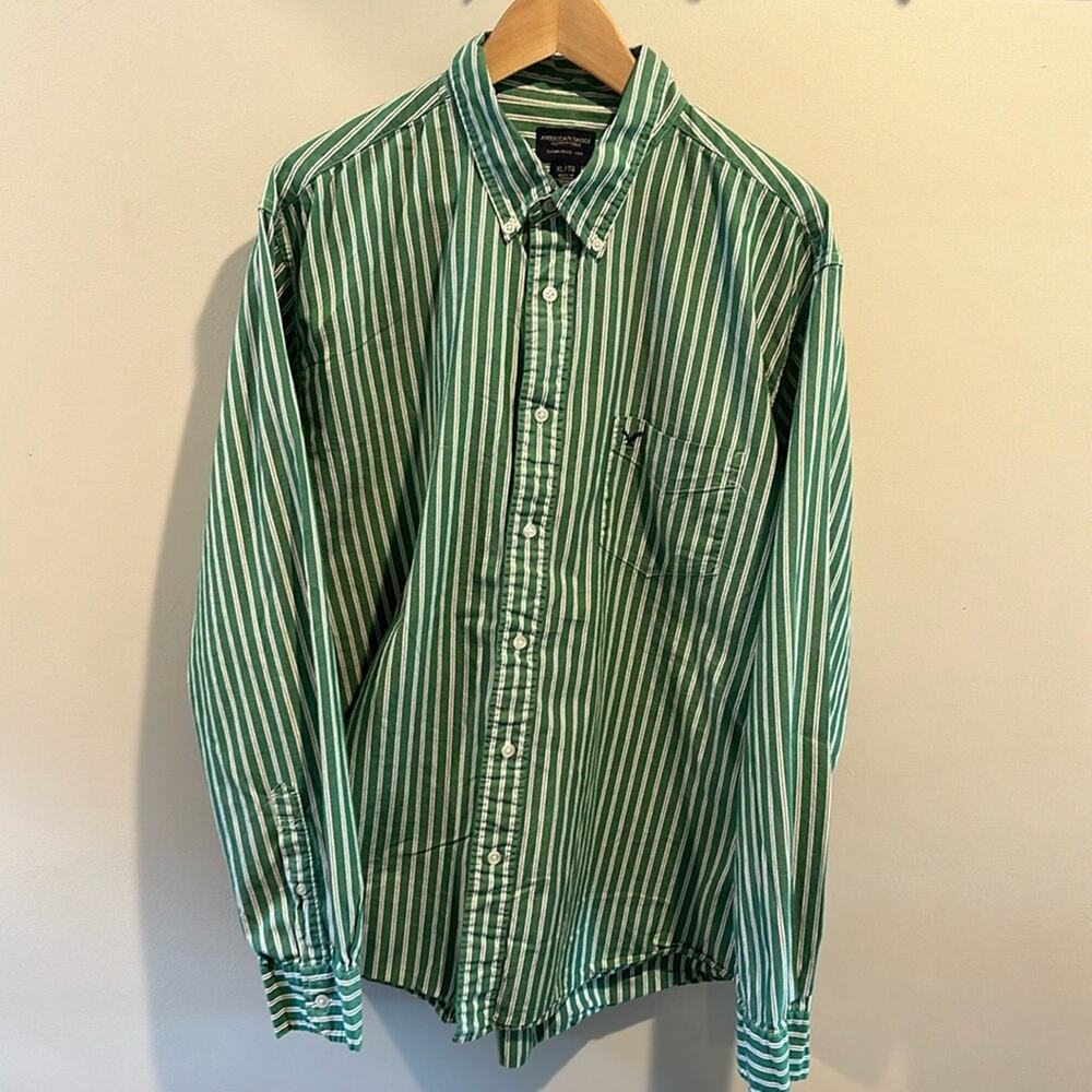 American Eagle Outfitters XL Vintage Y2K Hunter Green Button Down Shirt